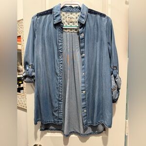 Holding Horses Floral Denim Shirt